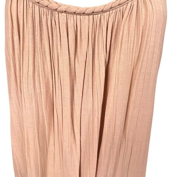 Lisa Curran Blush Pink Maxi Dress Braided Strap Flowy Boho Resort Wear Size S/M - Picture 4 of 13